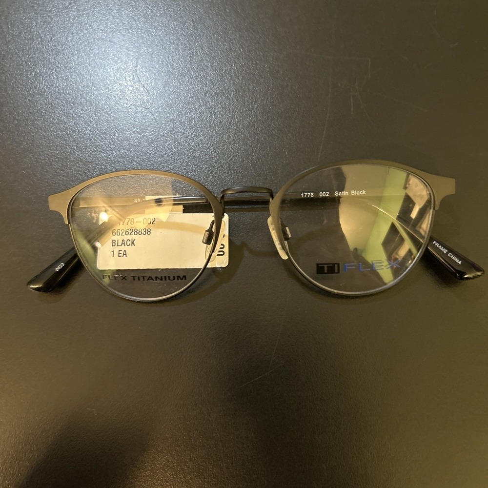 Ti Flex 1778 002 Satin Black Eyeglass Frames 49-19-145 NWT Frames Only